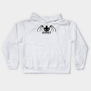 Smiley Sinner - White on Black Kids Hoodie